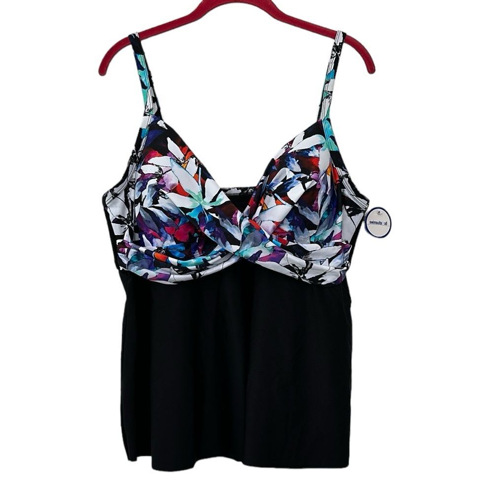 Swimsuits For All Twist Front Tankini Swim Top NEW Size 18